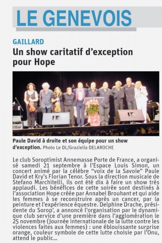 Un show caritatif d'exception pour Hope